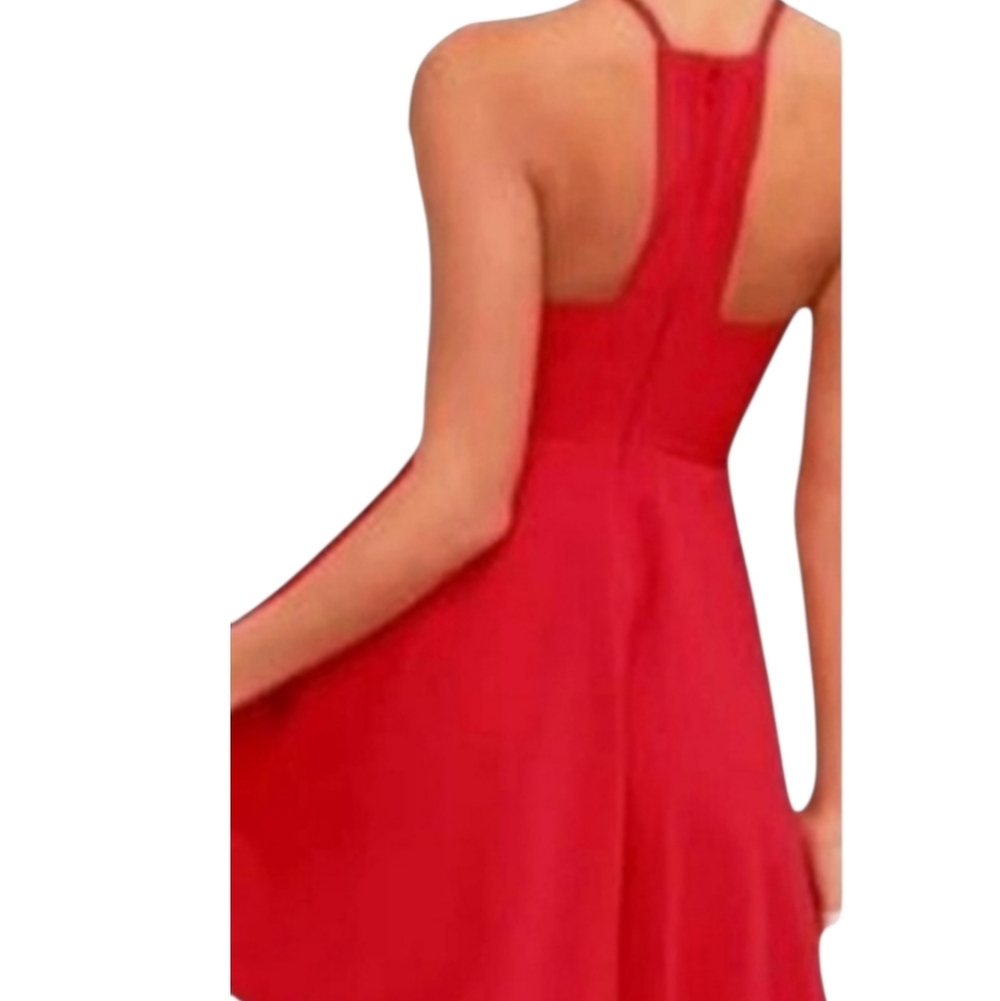 Lulus Call To Charms Red Skater Racerback Halter Mini Dress